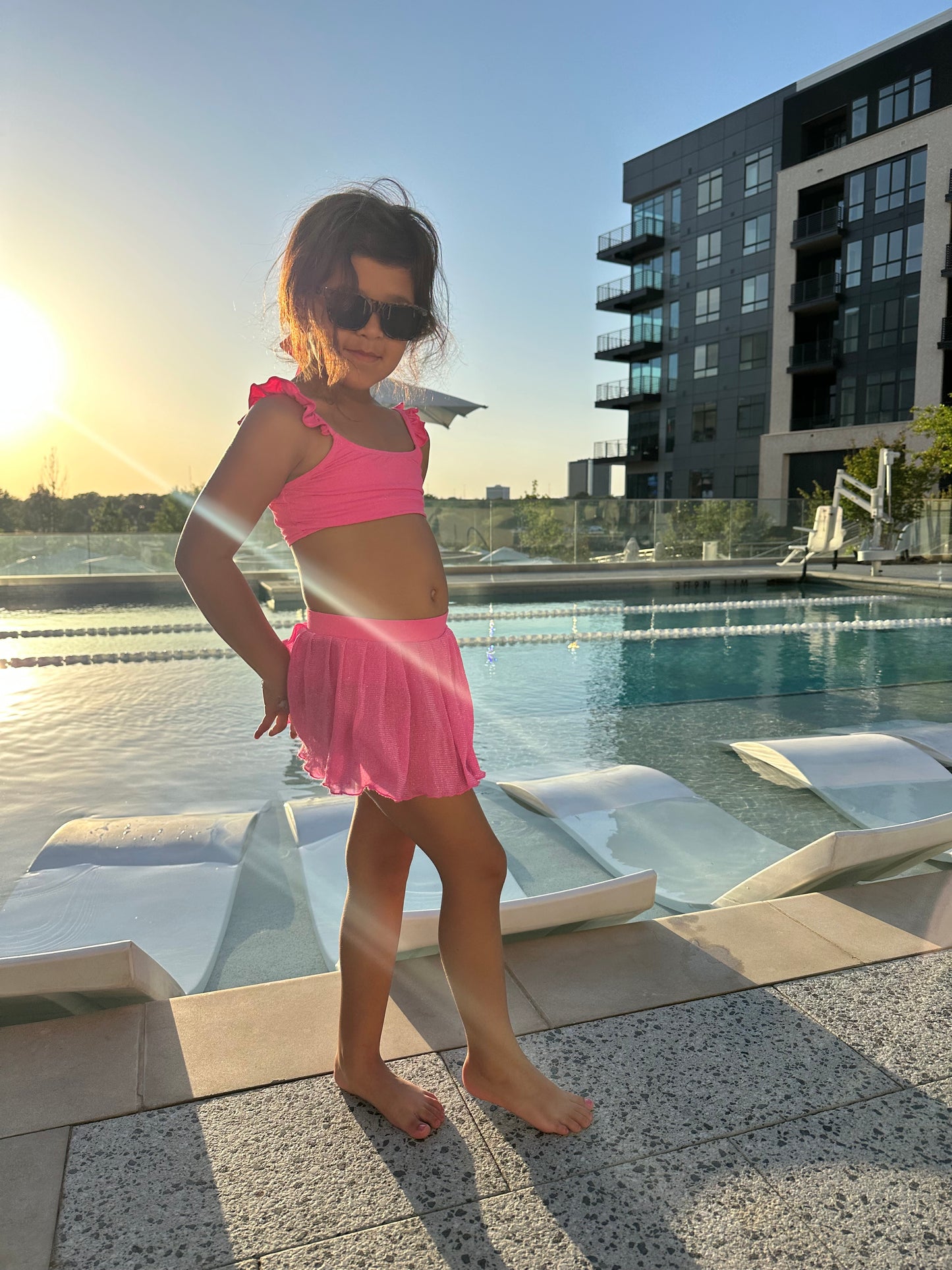 Malibu Metallic Kids Swim Top