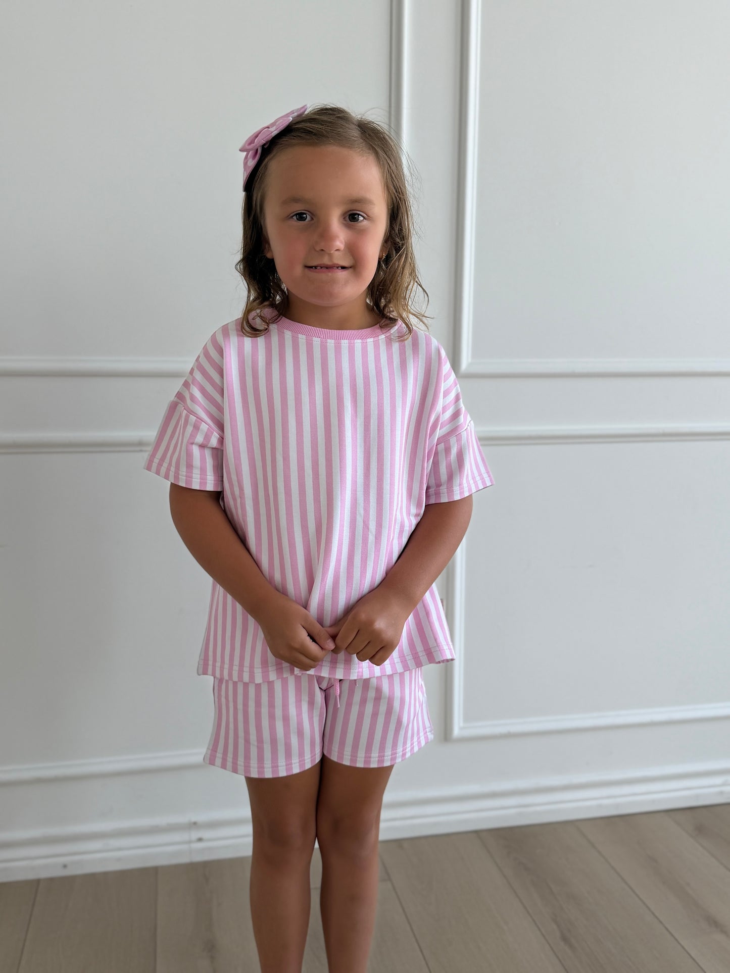 Pink Stripe Terry Set