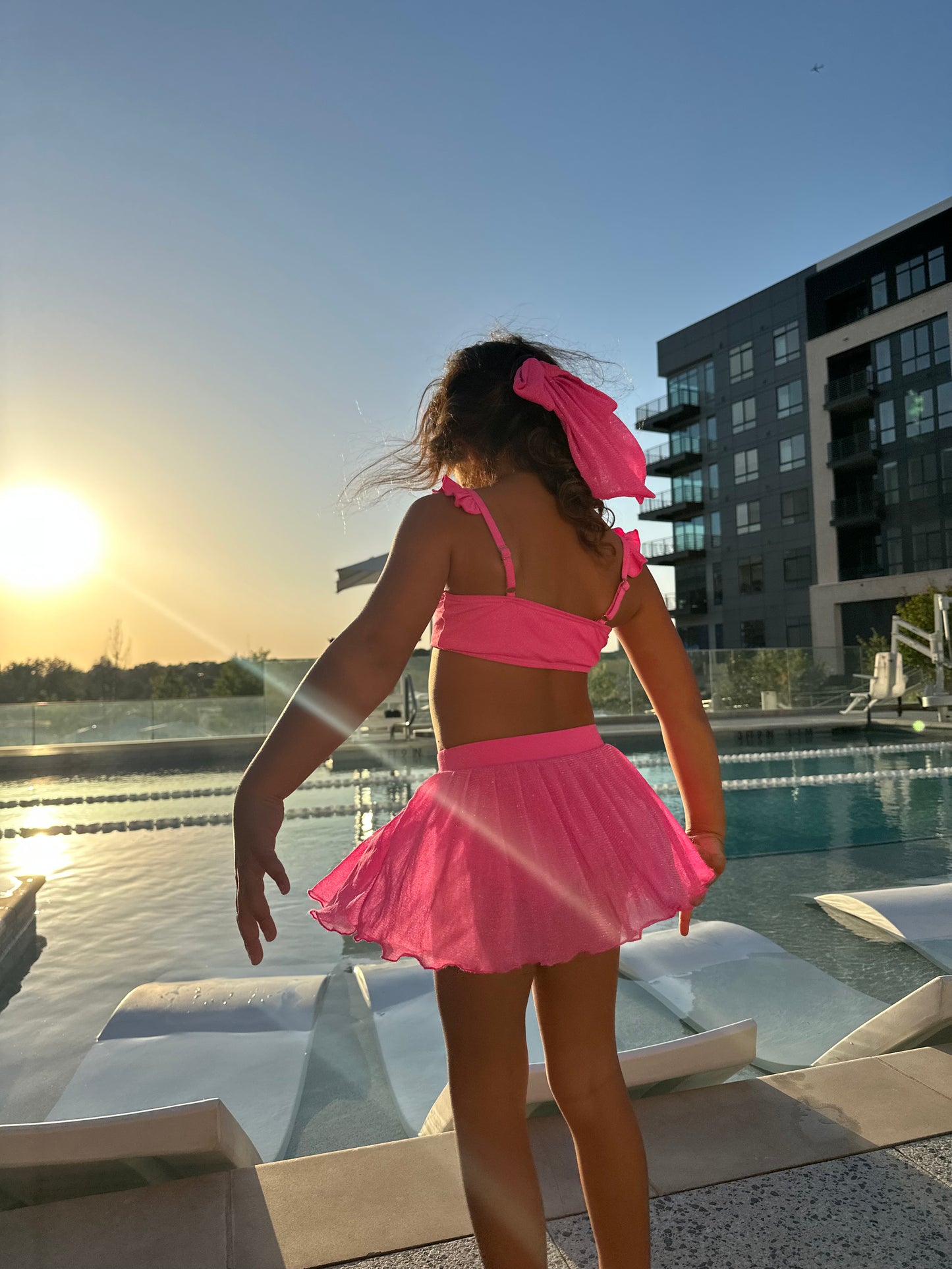 Malibu Metallic Kids Swim Top