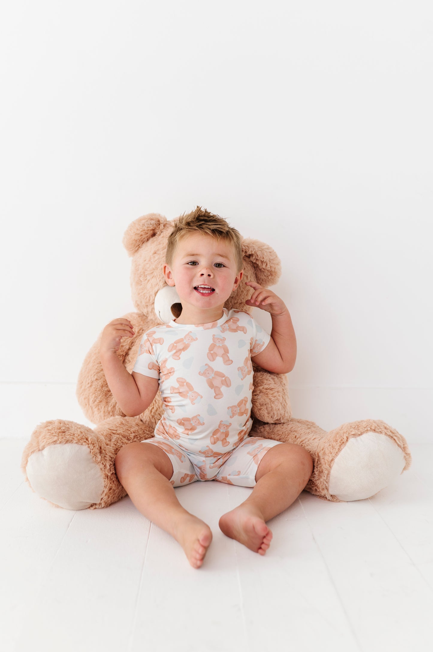 Baby Blue Teddy Short Set