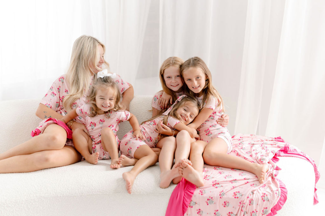 Callie Newspaper Floral Ruffle Bamboo Blanket