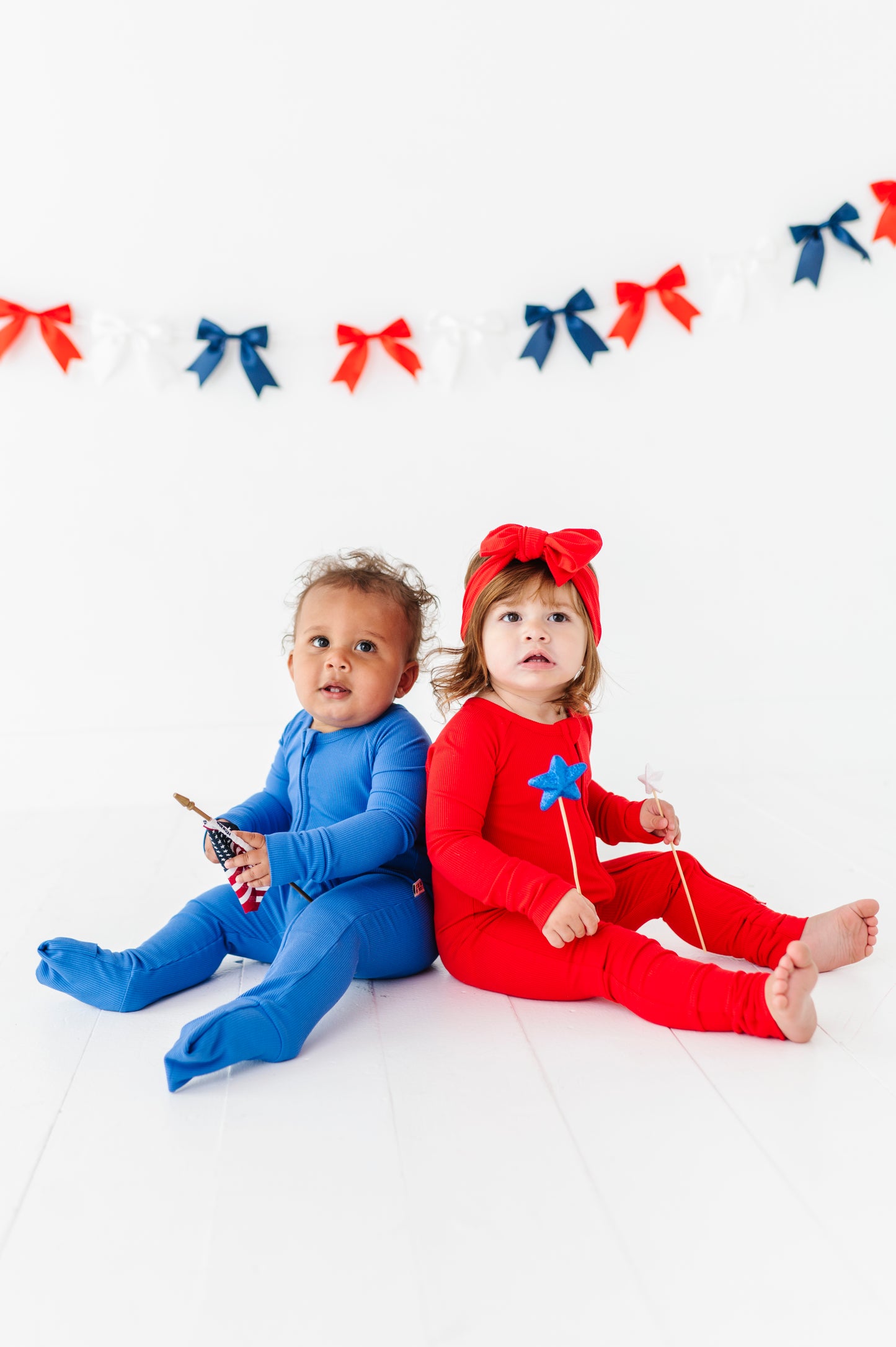 Firecracker Red Ribbed Top Knot Bow