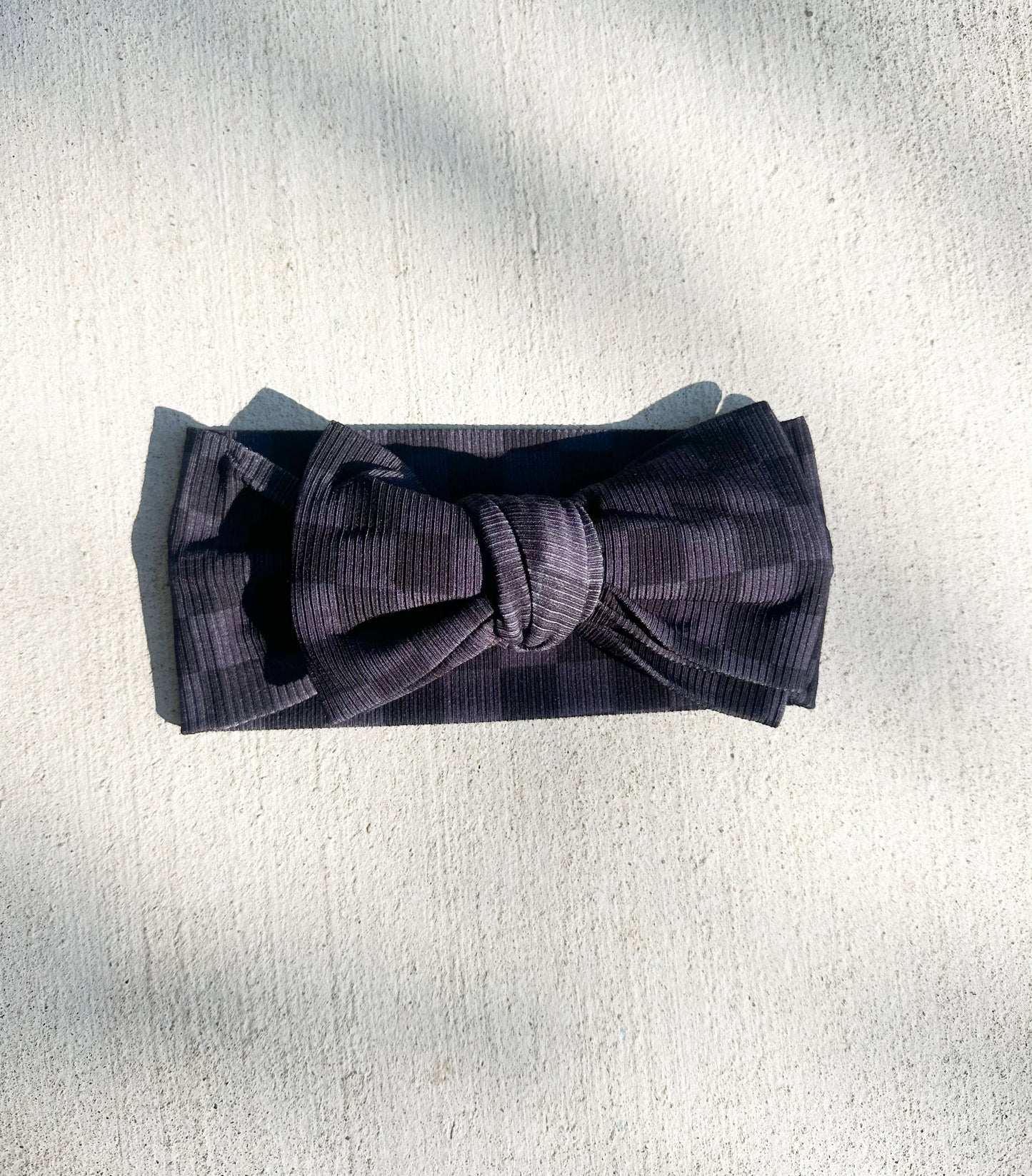 Harlan Check Ribbed Top Knot Bow
