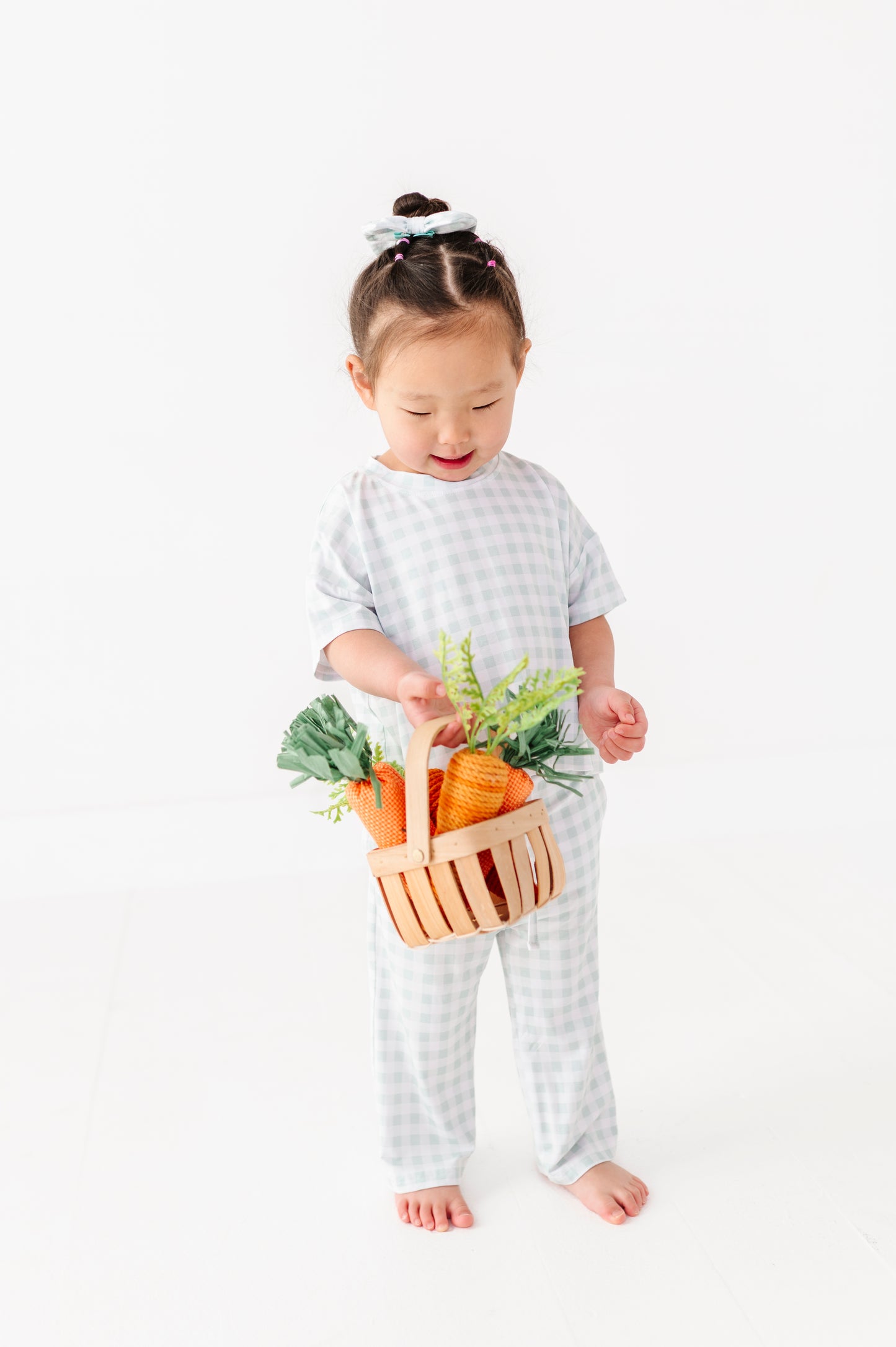 Sage Gingham Drawstring Pant Set