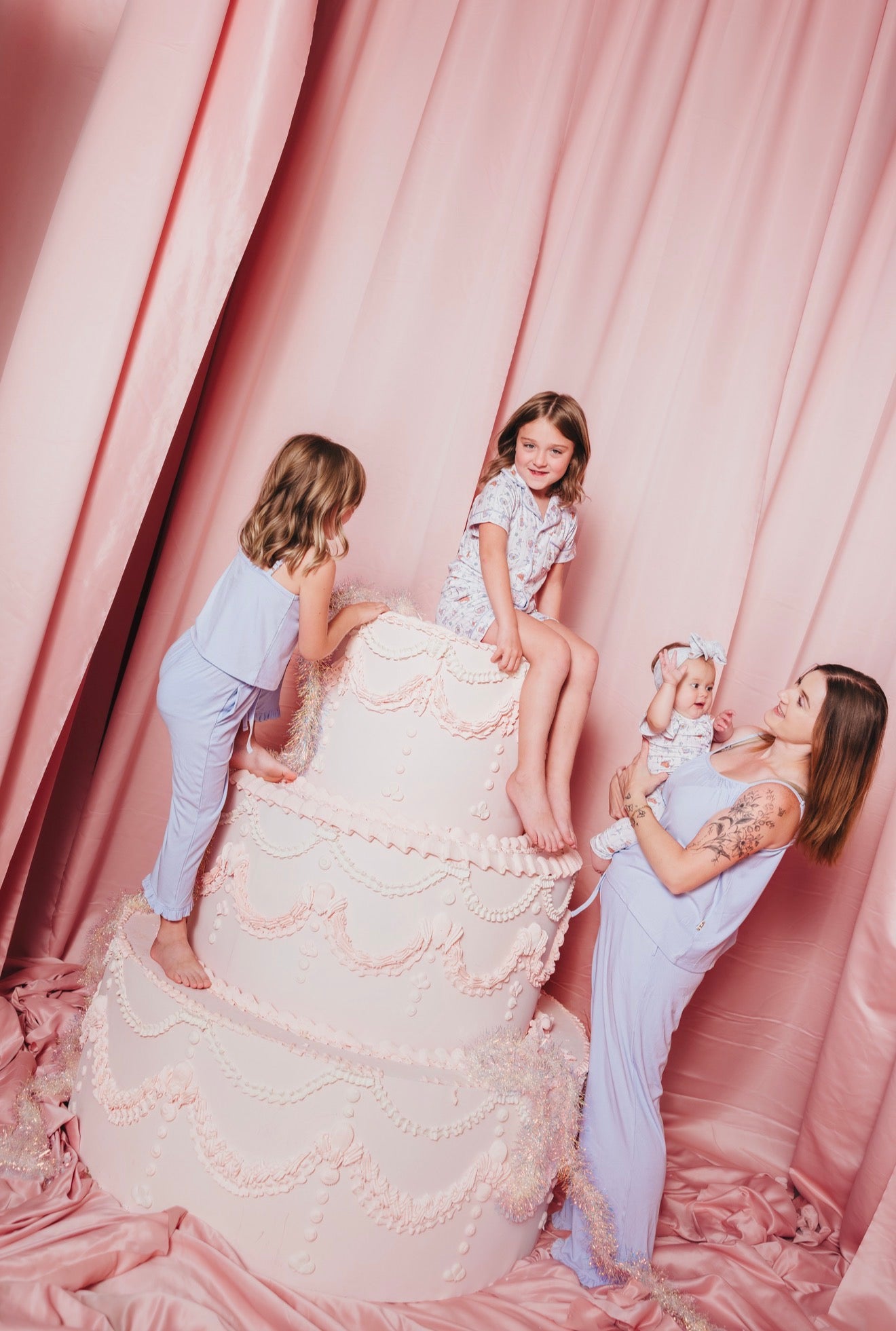Lavender Macaron Ribbed Kids Tank Set