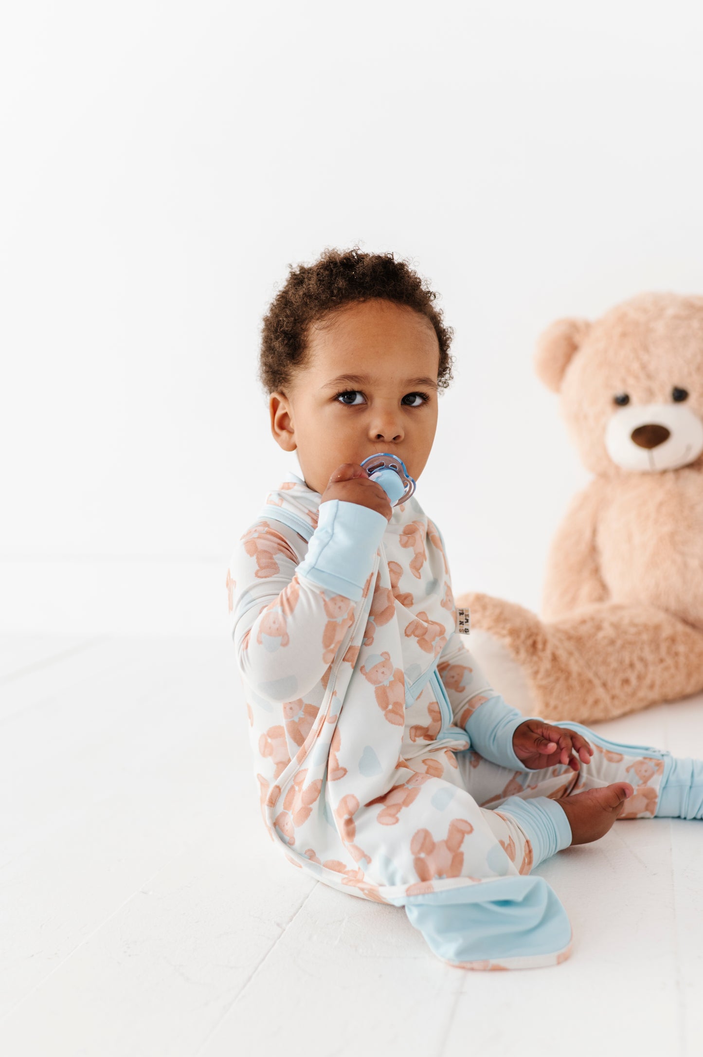Baby Blue Teddy Paci Lovey
