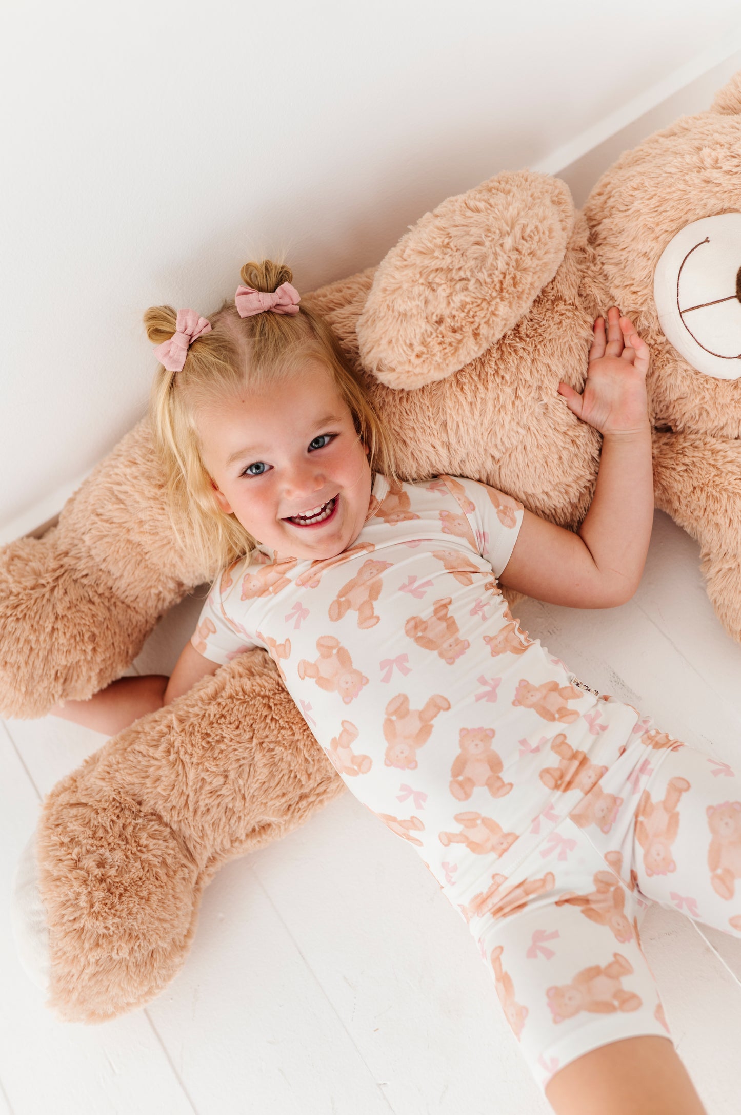 Baby Pink Teddy Short Set