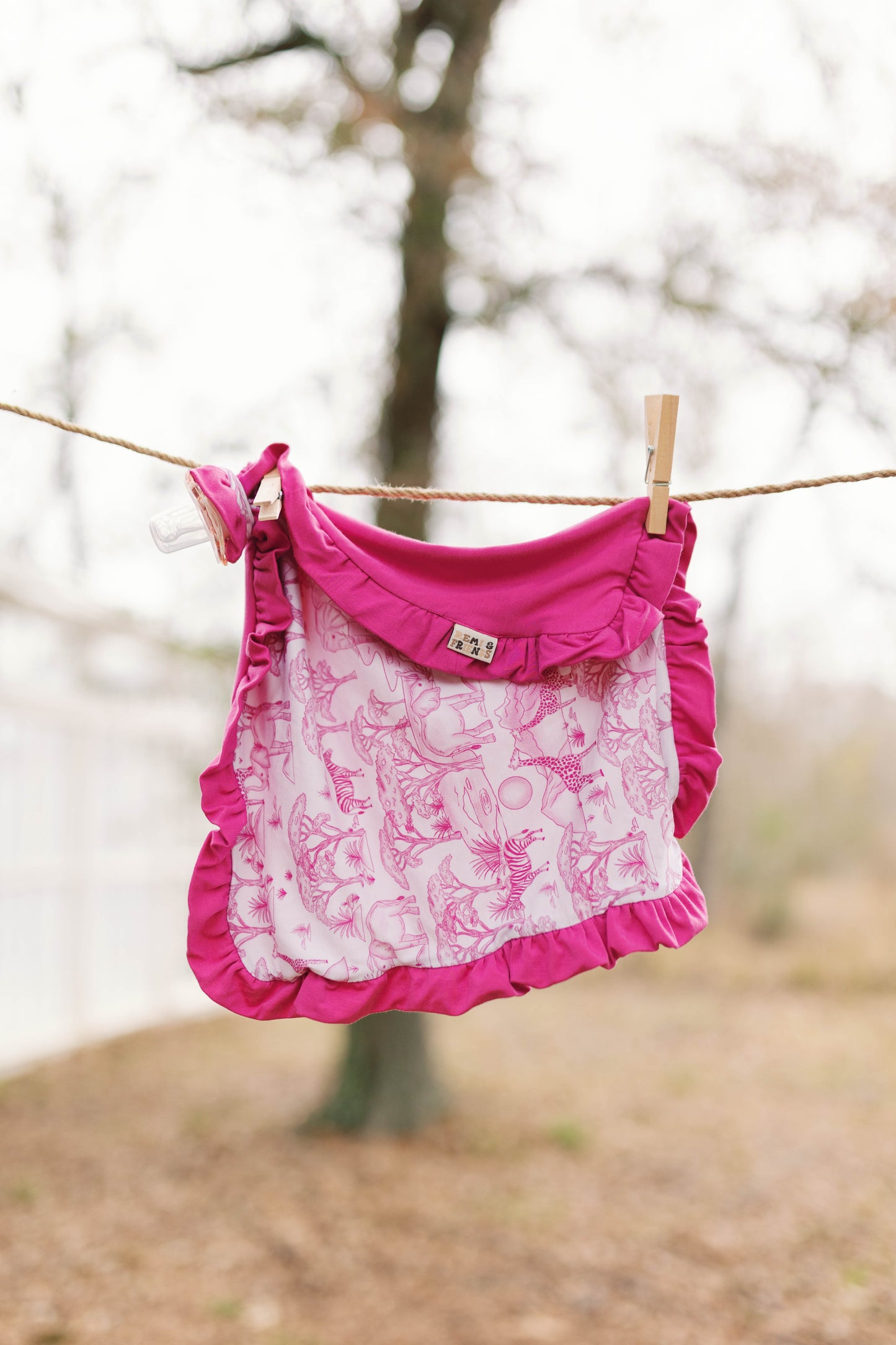 Quinn’s Safari Ruffle Paci Lovey