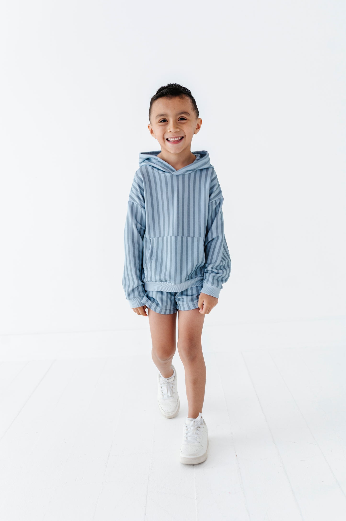 Harbor Stripe Kids Hooded Sweatshirt