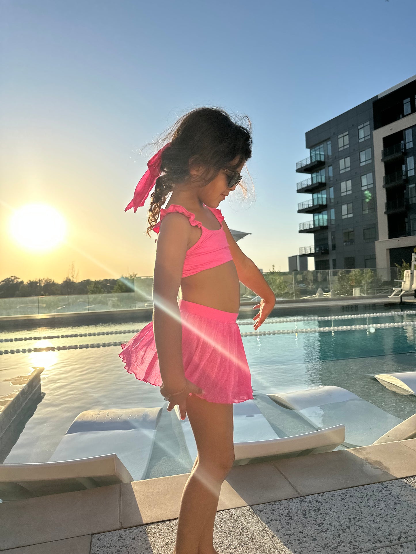 Malibu Metallic Kids Swim Top