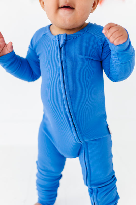 Liberty Blue Ribbed Zippy