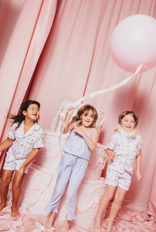 Lavender Macaron Ribbed Kids Tank Set