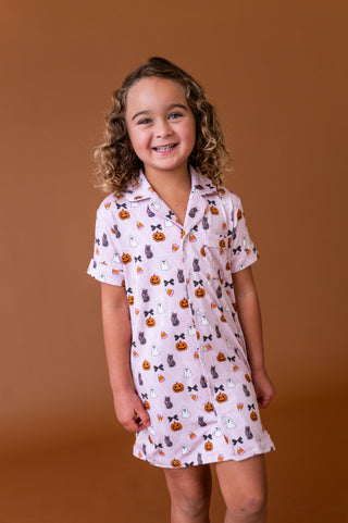 Midnight Meows Button Up Gown