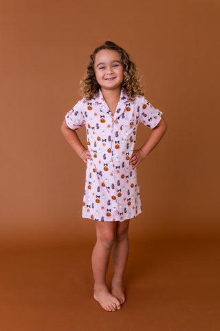 Midnight Meows Button Up Gown