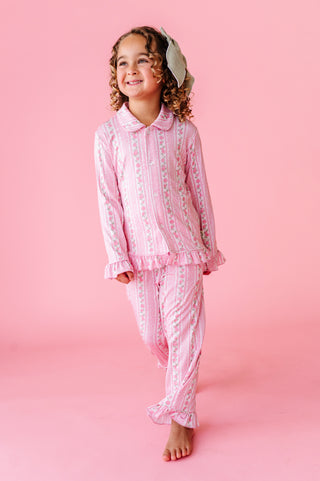 Blush Bouquet Ruffle Button Up Set