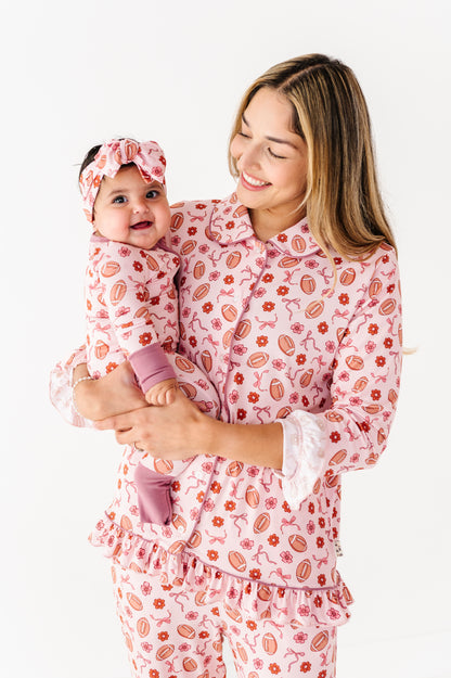 Friday Night Florals Ruffle Adult Button Up Set (EST SHIP TIME 3-4 WEEKS)
