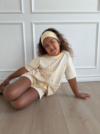 Yellow Stripe Terry Set