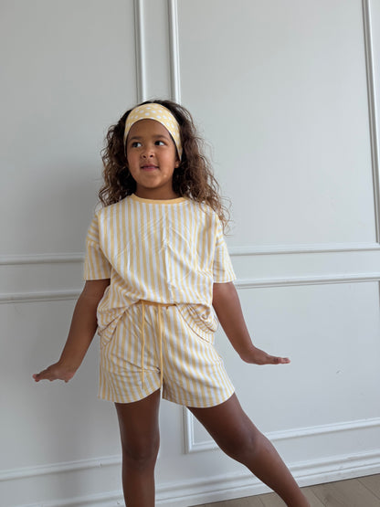 Yellow Stripe Terry Set