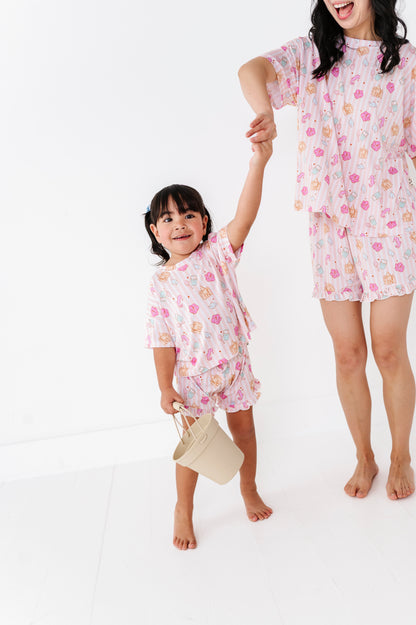 Hibiscus Harbor Ruffle Drawstring Short Set