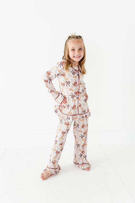 Autumn Ribbons Ruffle Button Up Set (EST SHIP TIME 3-4 WEEKS)