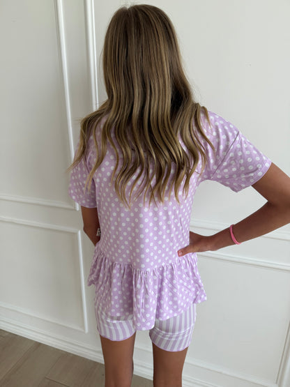 Purple Peplum Set