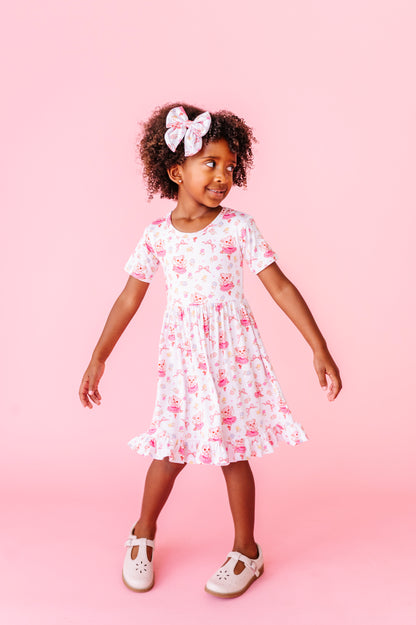 When Pigs Fly Short Sleeve Ruffle Dress