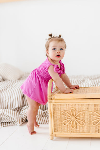 Tickled Pink Smocked Bubble Dress