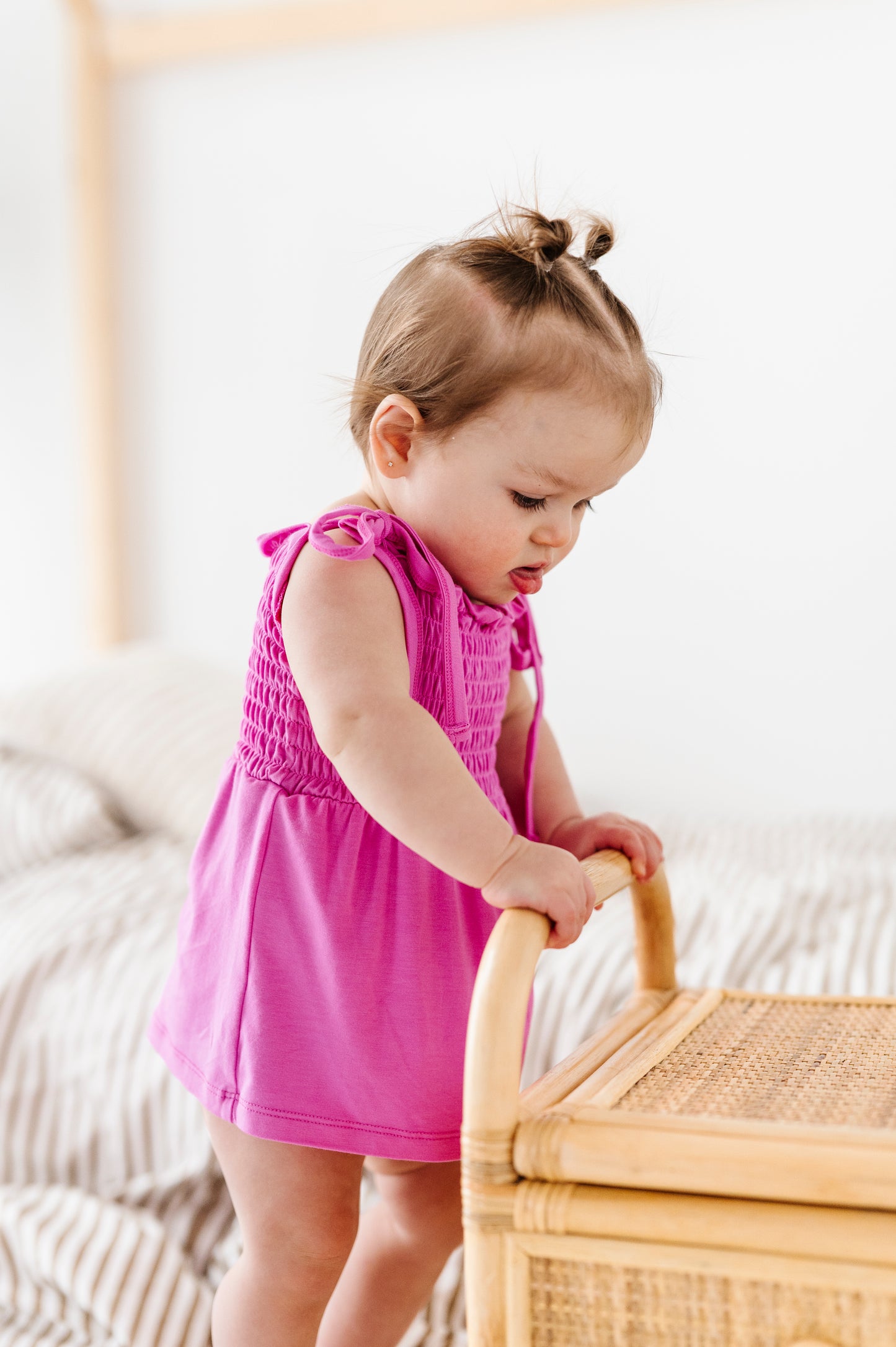 Tickled Pink Smocked Bubble Dress