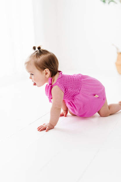 Tickled Pink Smocked Bubble Dress