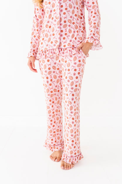 Friday Night Florals Ruffle Adult Button Up Set (EST SHIP TIME 3-4 WEEKS)