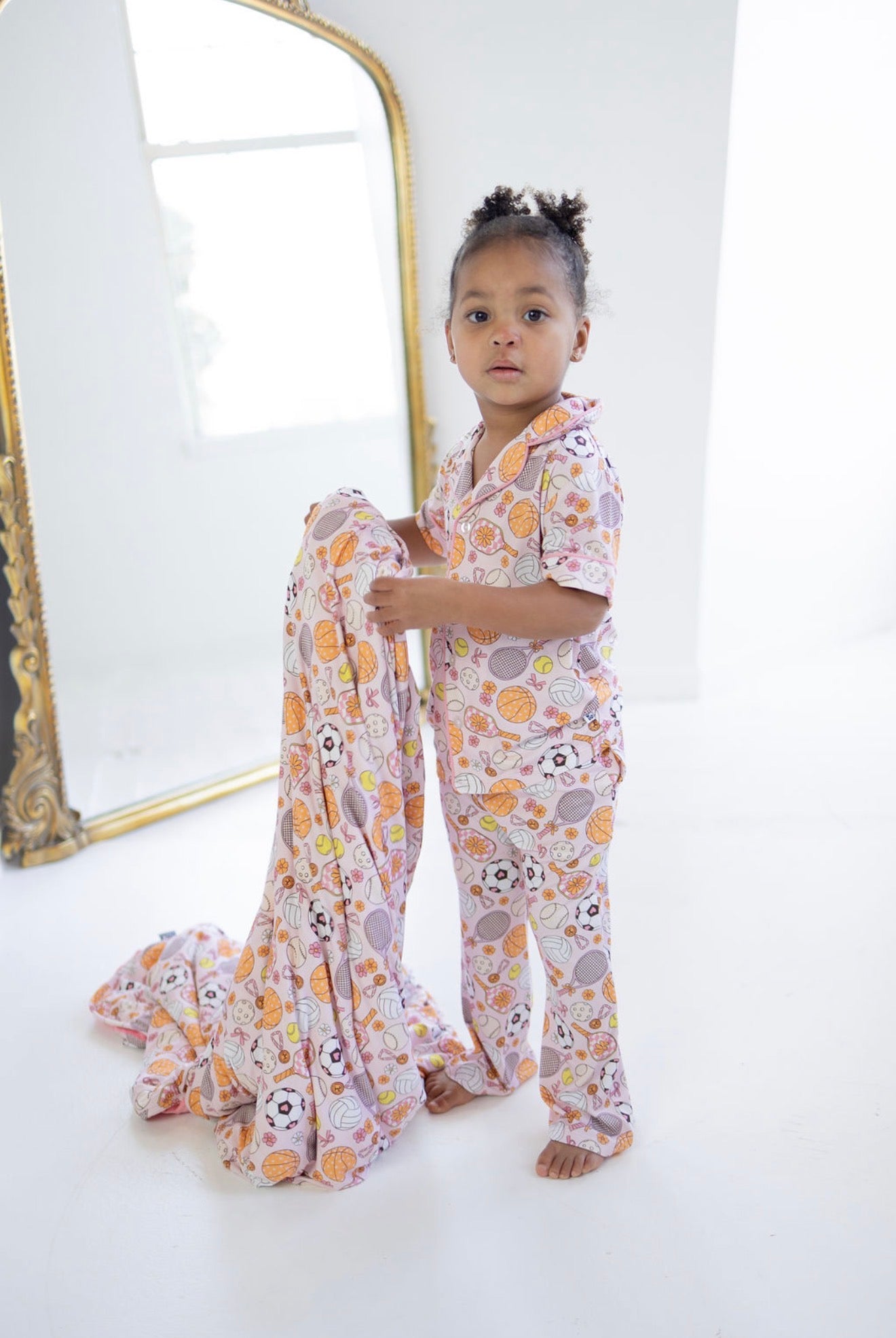 Game Winning Dreams Short Sleeve Flare Button Up Set