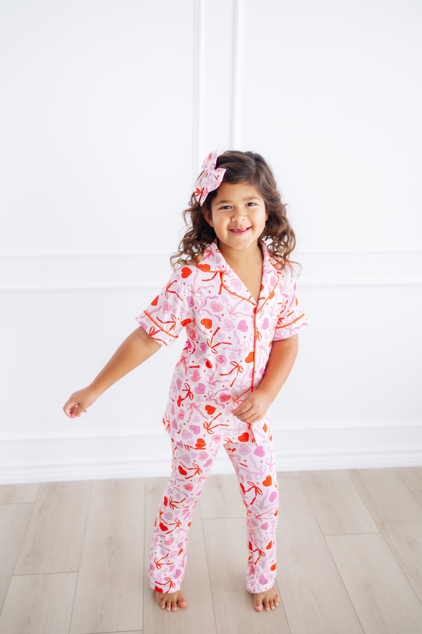 Sweetheart Ribbons Short Sleeve Flare Button Up Set