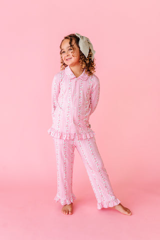 Blush Bouquet Ruffle Button Up Set