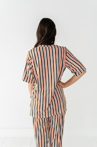 Waverly Stripe  Adult Drawstring Pant Set (EST SHIP TIME 1-2 WEEKS)