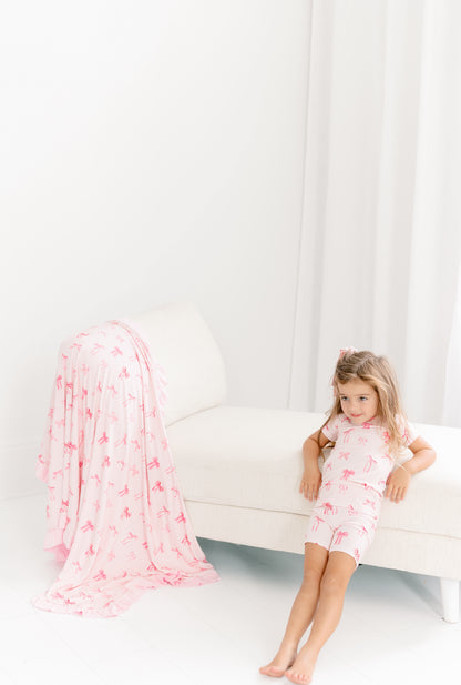 Andi Kate Bows Ruffle Bamboo Blanket