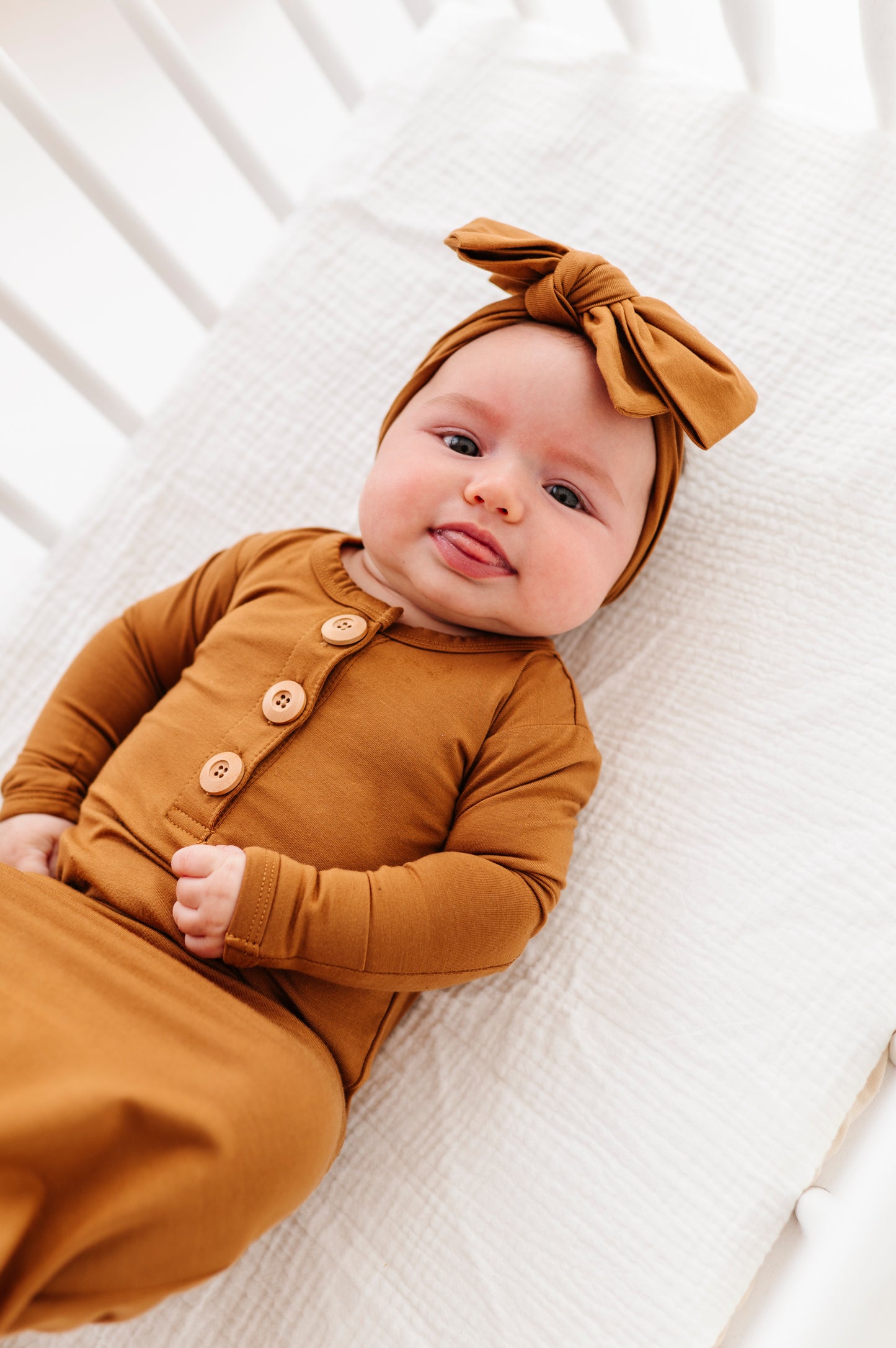 Cinnamon Neutrals Top Knot Bow
