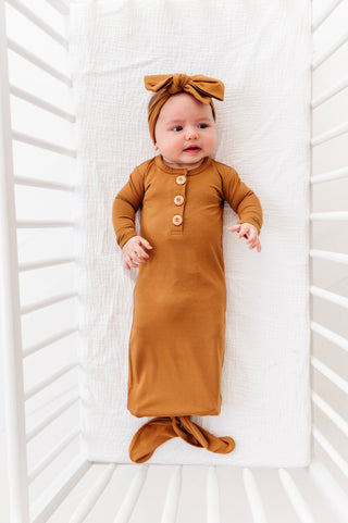 Cinnamon Newborn Knotted Gown