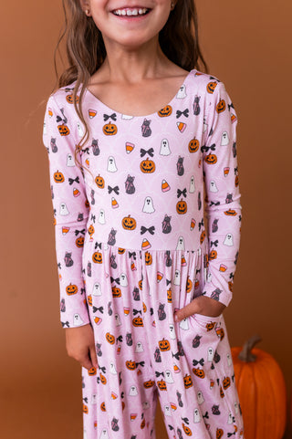 Midnight Meows Wide Leg Romper