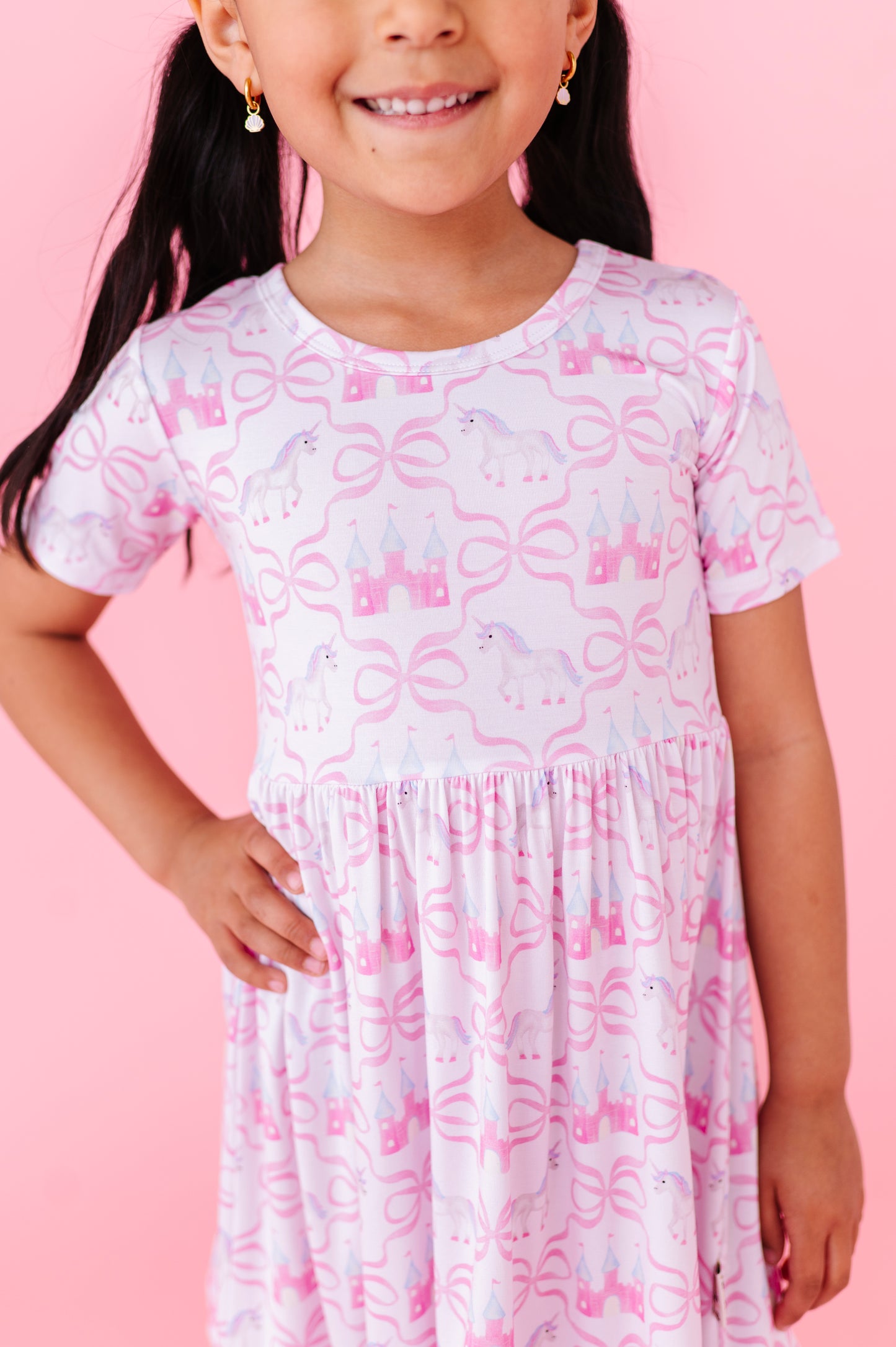 Unicorn Dreams Short Sleeve Ruffle Dress