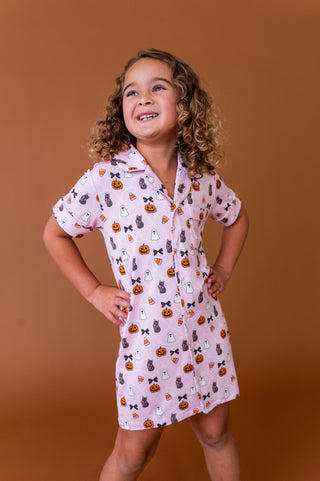 Midnight Meows Button Up Gown