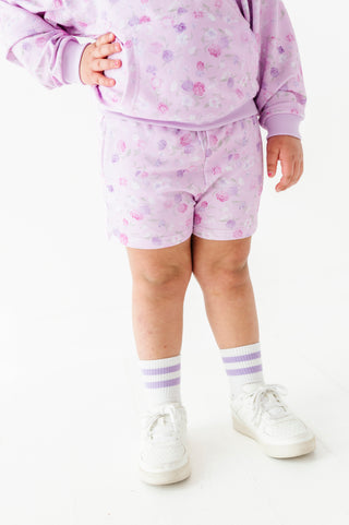 Lilac Petals Kids Sweat Shorts