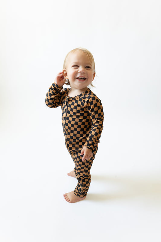 Carmel Check Zippy Romper