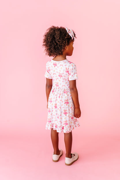When Pigs Fly Short Sleeve Ruffle Dress