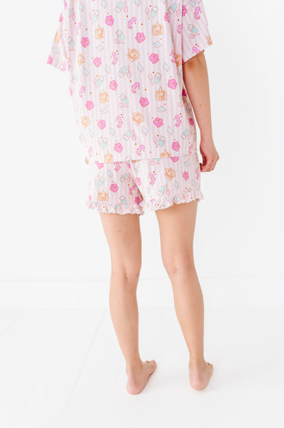Hibiscus Harbor Adult Ruffle Short Set