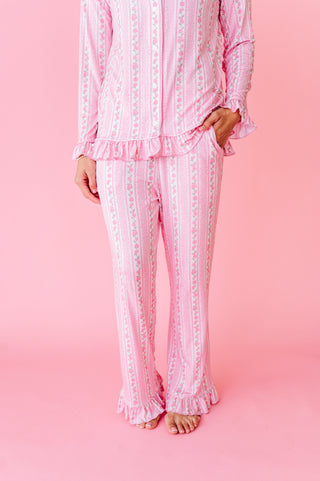 Blush Bouquet Ruffle Adult Button Up Set