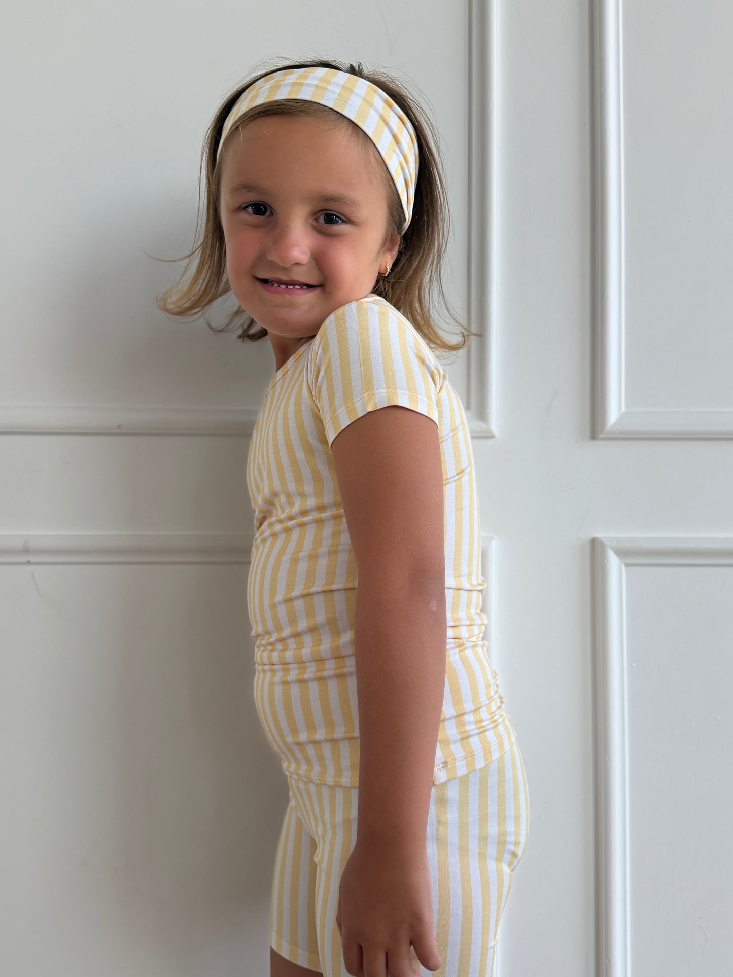 Yellow Stripe Short Set