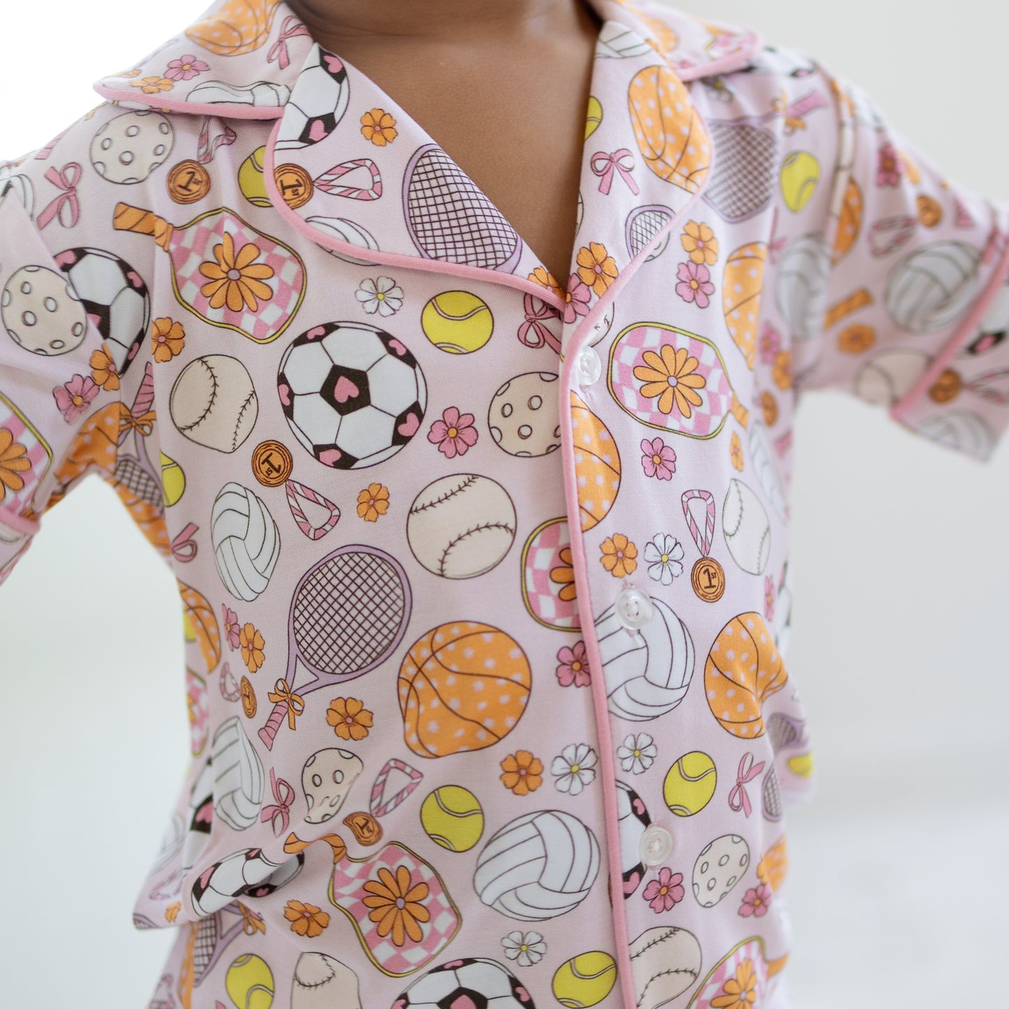 Game Winning Dreams Short Sleeve Flare Button Up Set