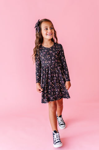 Moonlight Meadows Ribbed Twirl Dress (EST SHIP TIME 1-2 WEEKS)