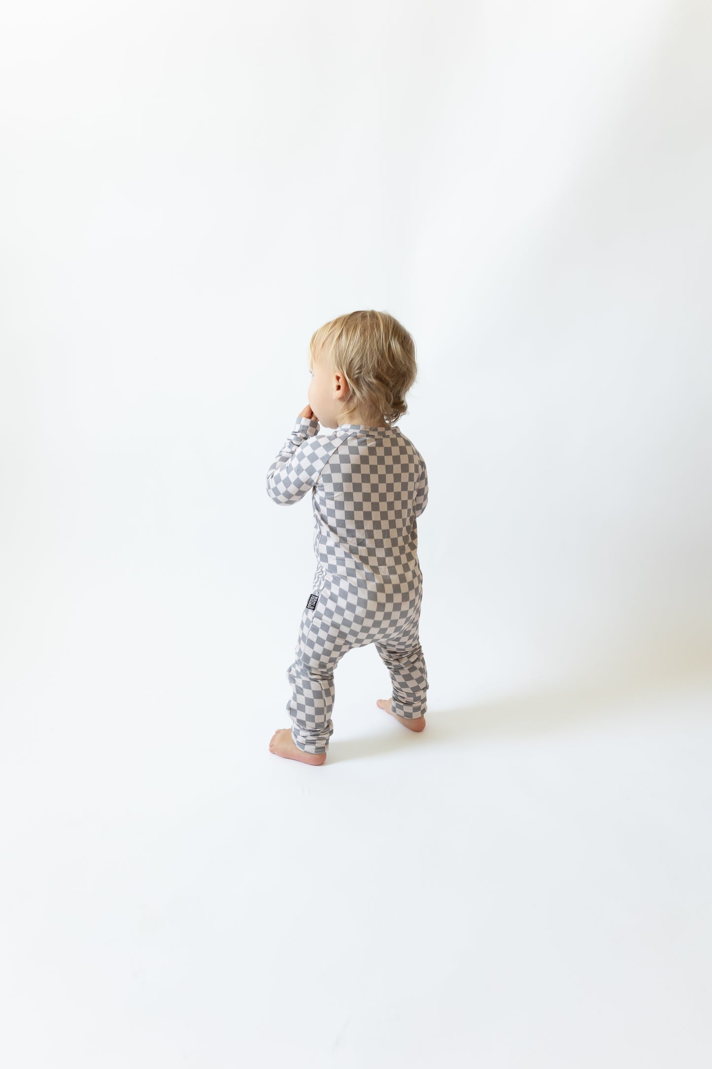 Greige Check  Zippy Romper