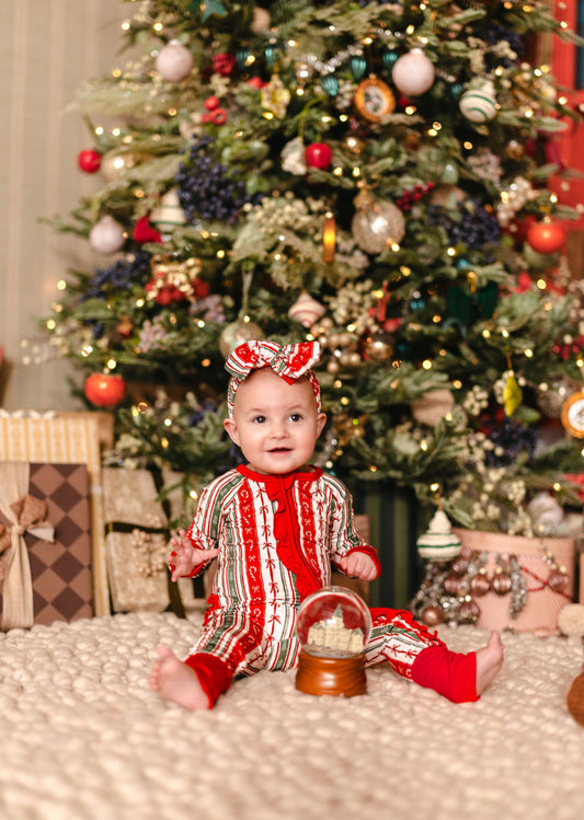 Lovers Candy Cane Lane Top Knot Bow